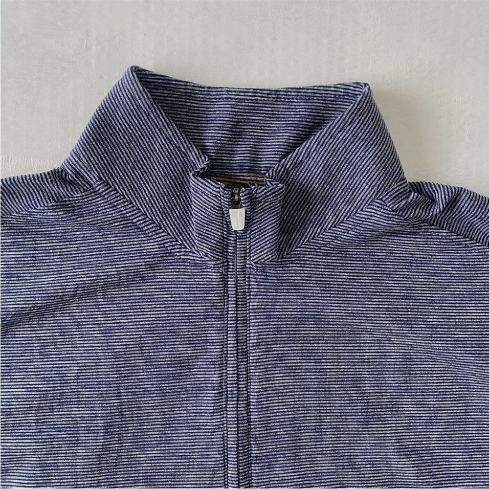 Johnnie-O Vaughn Striped PREP-Formance 1/4 Zip Pullover Mens S in Twilight Blue - Picture 5 of 10